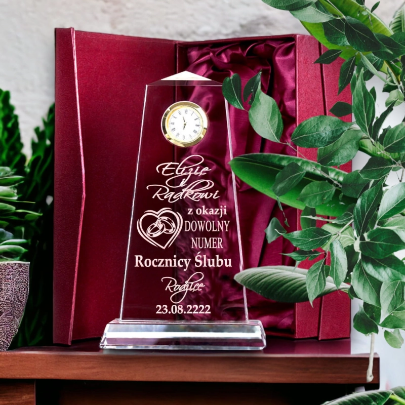 Szlifowana Statuetka Kryształowa z Zegarkiem – Elegancki Prezent na Rocznice i Jubileusze prywatne i firmowe biznesowe 0223W12e.jpg