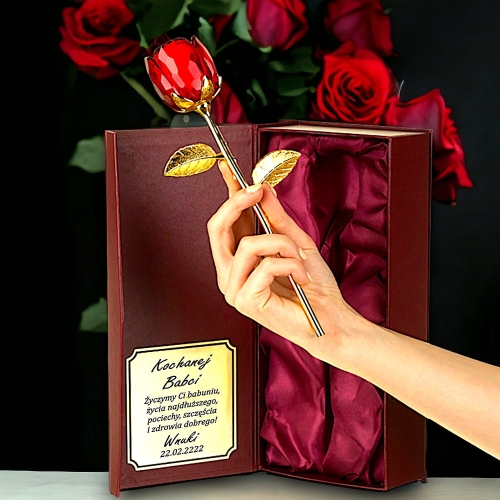Jaki prezent na Dzień Babci?  Co na dzień Babci? Kryształowa Róża z Grawerem - personalizowana dedykacja tylko od Ciebie!
