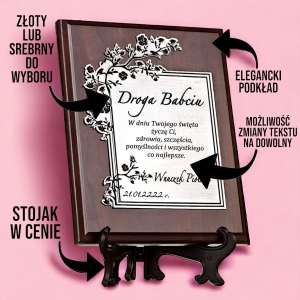 Dyplom na Dzień Babci i Dziadka Prezent ze Złotym/Srebrnym Grawerem - stojak w cenie 0034W33c.jpg