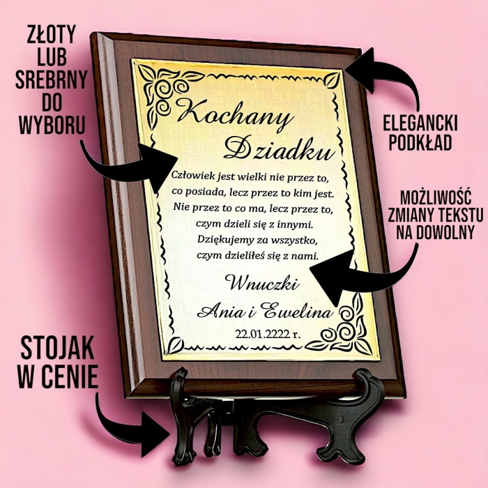 Elegancki dyplom na Dzień Dziadka — zdjęcie 2