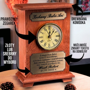 Grawerowana komódka prezent na Dzień Babci Zegar na baterie upominek dla dziadków 0154W31d.jpg