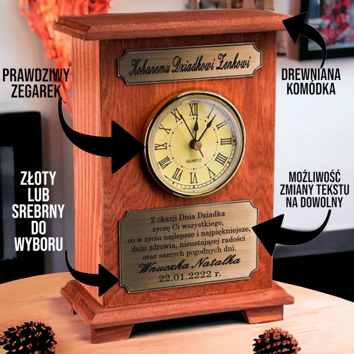 Komódka z zegarem na Dzień Dziadka — zdjęcie 4