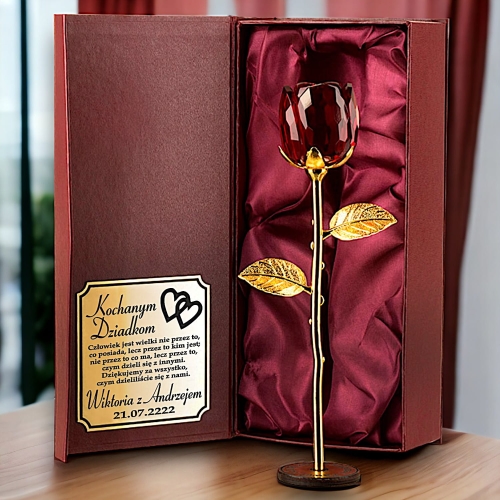 Podziękowanie dla Dziadków Babci Dziadka na Wesele Ślub Wieczna Róża z Twoja Dedykacją