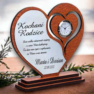 Elegancka statuetka serce - zegar zdjęcie podziękowanie dla Rodziców Świadków Ślub Wesele 0184AW02b.jpg
