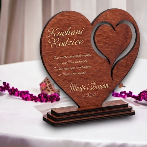 Elegancka statuetka serce - zegar zdjęcie podziękowanie dla Rodziców Świadków Ślub Wesele 0184CW02b.jpg