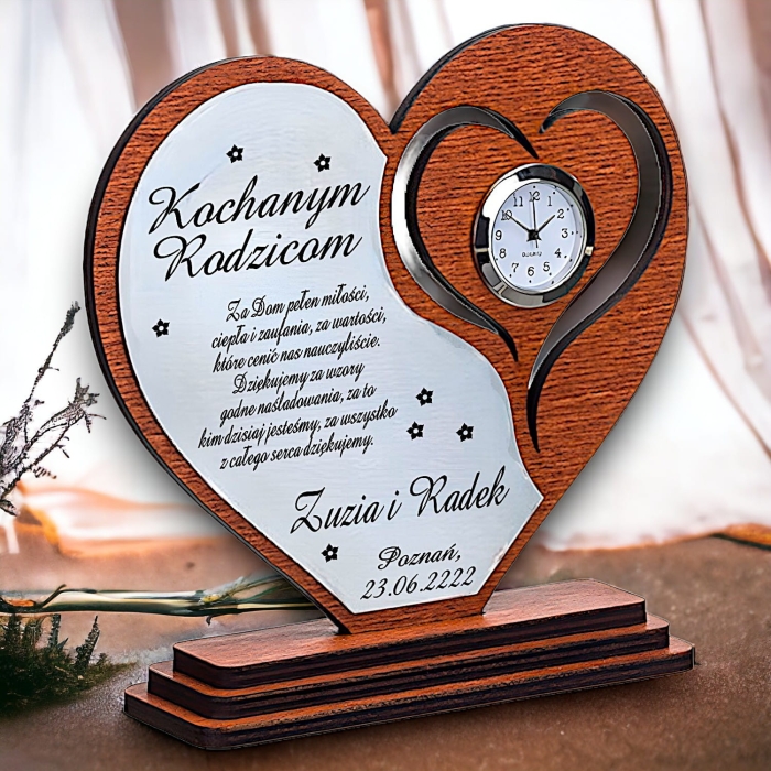 Statuetka serce z zegarem i zdjęciem — zdjęcie 4