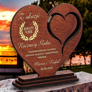 Piękna statuetka serce na Rocznicę Ślubu dla Dzieci Rodziców Dziadków Przyjaciół - Złota Szafirowa Diamentowa Rocznica Ślubu 25 40 50 0184CW07b.jpg