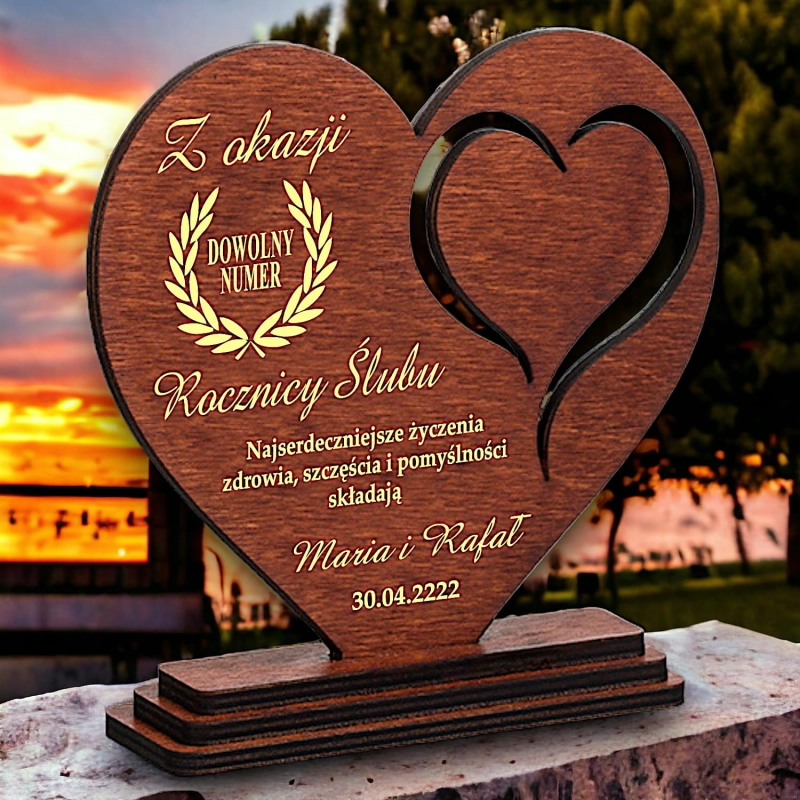 Piękna statuetka serce na Rocznicę Ślubu dla Dzieci Rodziców Dziadków Przyjaciół - Złota Szafirowa Diamentowa Rocznica Ślubu 25 40 50 0184CW07b.jpg