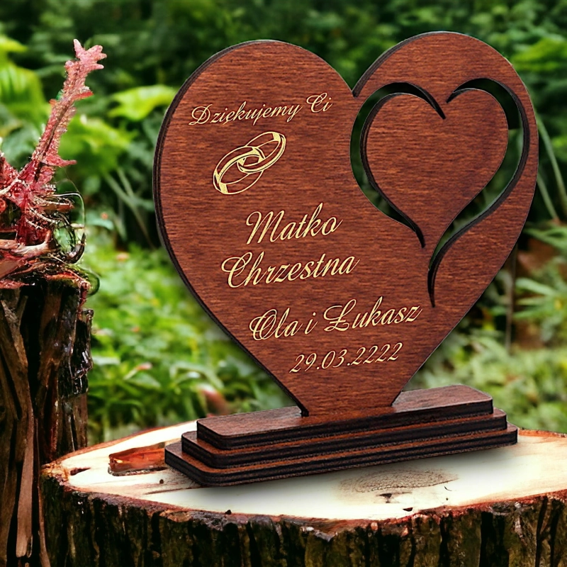 Piękne Podziękowanie dla Matki Chrzestnej Ojca Chrzestnego - Ślub Wesele - dowolny grawer w cenie zegar zdjęcie 0184CW23b.jpg