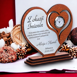 Piękna statuetka serce na Imieniny Urodziny dla Mamy Taty Przyjaciela Kolegi Koleżanki - zegar zdjęcie dowolny grawer w cenie 0184AW24b.jpg