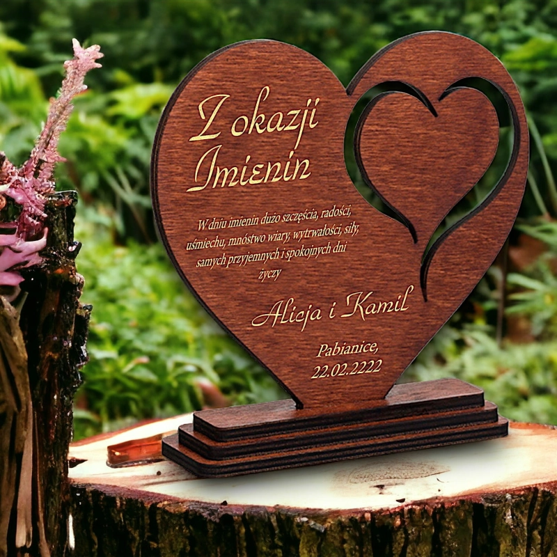 Piękna statuetka serce na Imieniny Urodziny dla Mamy Taty Przyjaciela Kolegi Koleżanki - zegar zdjęcie dowolny grawer w cenie 0184CW24b.jpg