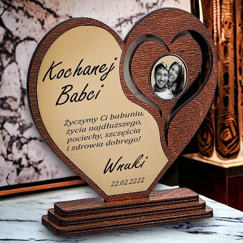 Piękny Wyrafinowany Prezent na Dzień Babci Dziadka - Podziękowanie Ślub Wesele - własne zdjęcie