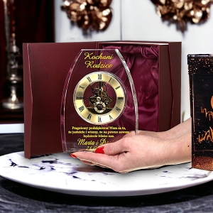 Eleganckie podziękowanie dla Rodziców Mamy Taty Świadków - własny grawer piękne etui prezentowe w cenie - zegar złocenie 0279W01b.jpg