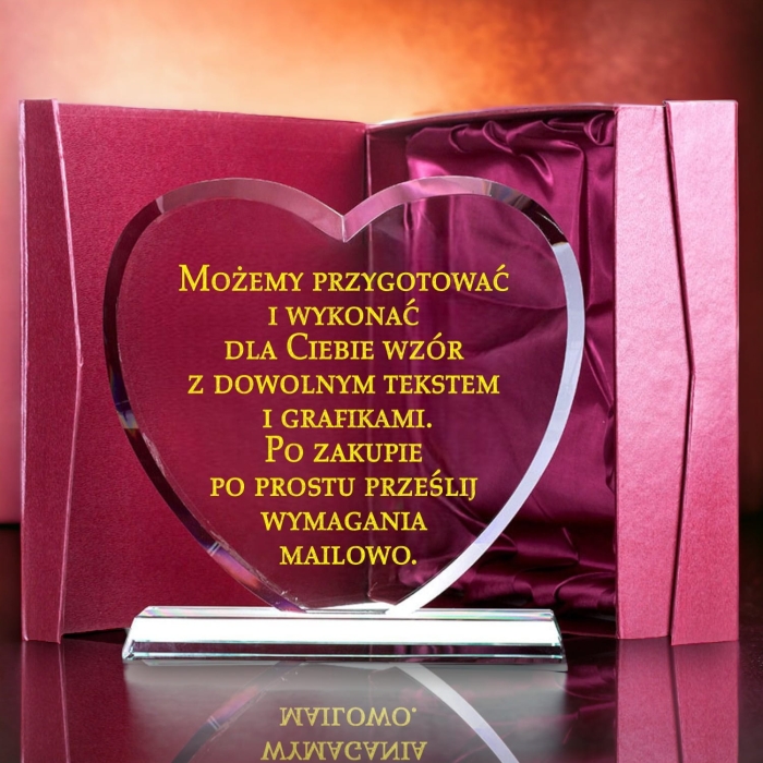 Szklane serce na imieniny dla znajomych