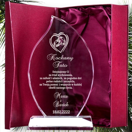 Piękny Wieczny Prezent dla Taty na 40 50 60 70 80 90 100 urodziny lub Dzień Matki - Bogady 27 cm Kryształ z Twoim Grawerem dla Ważnej Osoby 0222W28b.jpg