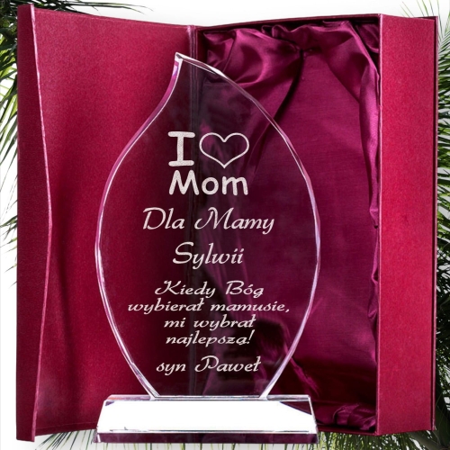 Statuetka nagroda dla Mamy Dzień Matki na Urodziny Imieniny - 26 cm kryształ z etui i Twoją dedykacją 0222W42b.jpg
