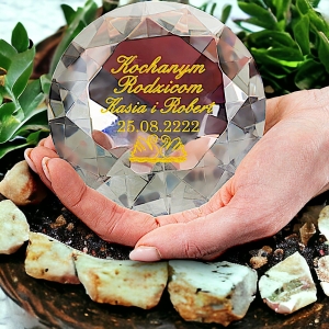 Podziękowania Kryształowe na Ślub Wesele Rocznicę Ślubu Jubileusz Diament z grawerem i etui prezentowym 0320W02b.jpg