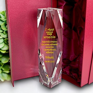 Elegancki Prezent z okazji 18 20 30 40 50 60 70 80 90 100 urodzin na Mamy Taty Babci Dziadka Przyjaciela Kolegi Znajomego z pracy - Obelisk Grawerowany  0333W11b.jpg