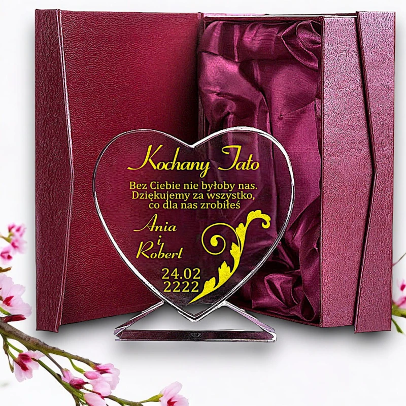 Kryształowe serce dla taty na ślub — zdjęcie 5