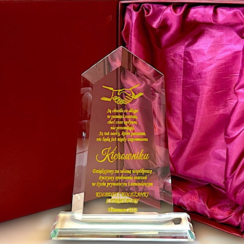 Prezent dla Pracownika Upominek Biznesowy Duża 26 cm Statuetka Nagroda Odejście na Emeryturę Emerytura Prezent dla Emeryta Emerytki