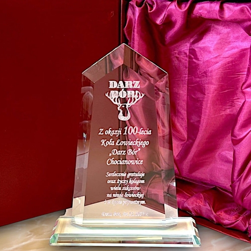 Prezent dla Myśliwego z okazji 1-99 urodzin statuetka  grawerowana z etui 0334W65b.jpg