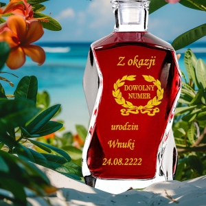 Piękna karafka butelka z grawerem na Whiskey Whisky Likier Alkohol Prezent na 1-99 urodziny dla Taty Dziadka Chłopaka Faceta Mężczyzny - dowolny grawer w cenie
 0144W14b.jpg