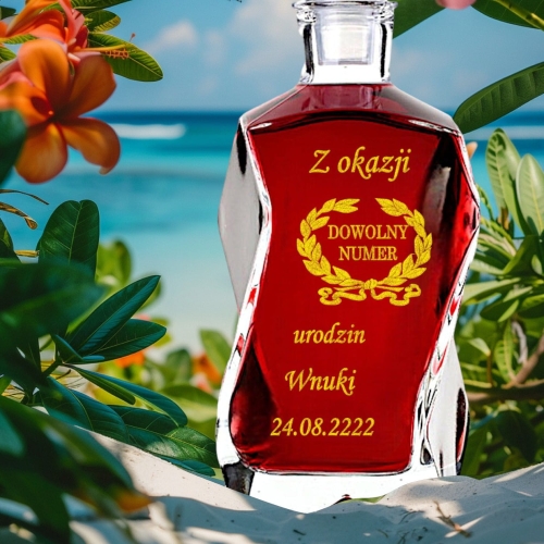 Piękna karafka butelka z grawerem na Whiskey Whisky Likier Alkohol Prezent na 1-99 urodziny dla Taty Dziadka Chłopaka Faceta Mężczyzny - dowolny grawer w cenie
 0144W14b.jpg