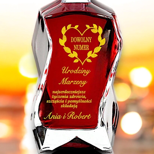 Piękna Karafka na Alkohol Likier dla Kobiety Mamy Dziewczyny Partnerki Prezent na 18-99 urodziny Osiemnastkę -dowolny grawer w cenie 0144W63b.jpg