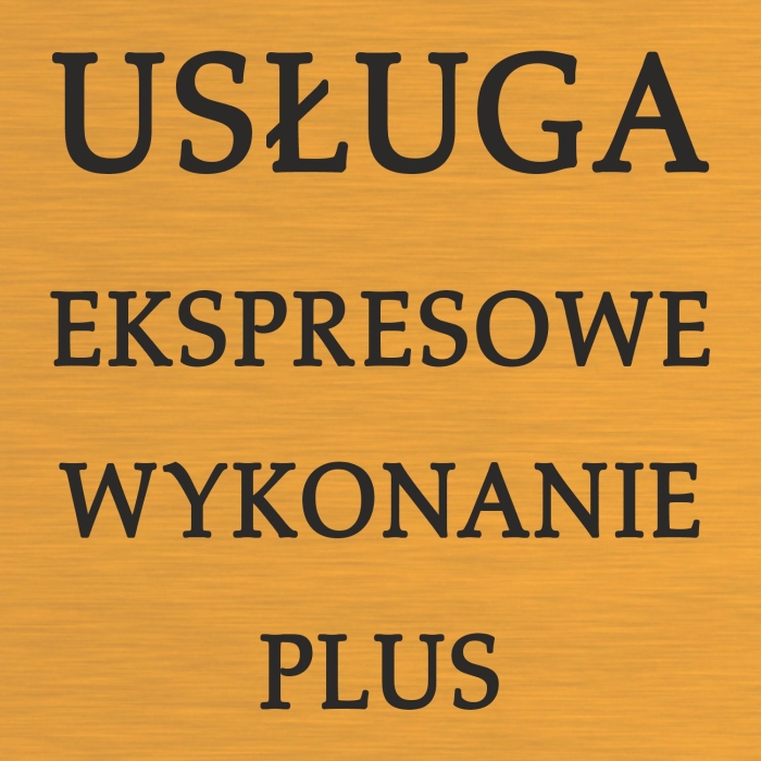 Ekspresowe wykonanie PLUS - NATYCHMIAST!
