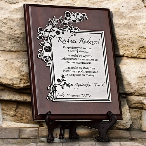 Grawerowany dyplom podziękowanie prezent upominek biznesowy dla szefa pracownika kontrahenta na rocznicę działalności