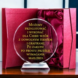 Grawerowany kryształ okrągły prezent dla rodziców wesele ślu — zdjęcie 4