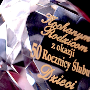 Grawerowany kryształ Serce prezent na 20 30 40 50 rocznicę ślubu Prezent na Walentynki  0150b.jpg