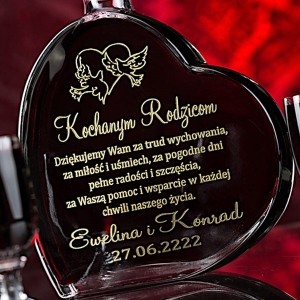 Grawerowana włoska karafka SERCE podziękowania dla rodziców prezent na 10 20 30 40 50 60 70 rocznicę ślubu urodziny opakowanie na alkohol whiskey whisky likier wódkę nalewkę dla bliskich  0204b.jpg