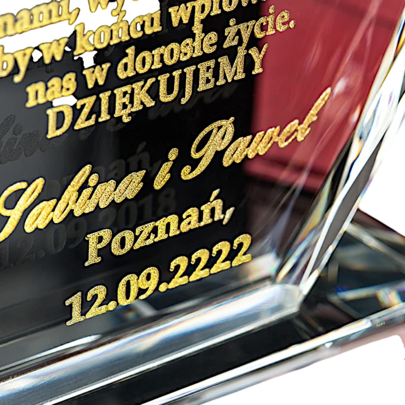 Duży kryształ z grawerem upominek firmowy — zdjęcie 10