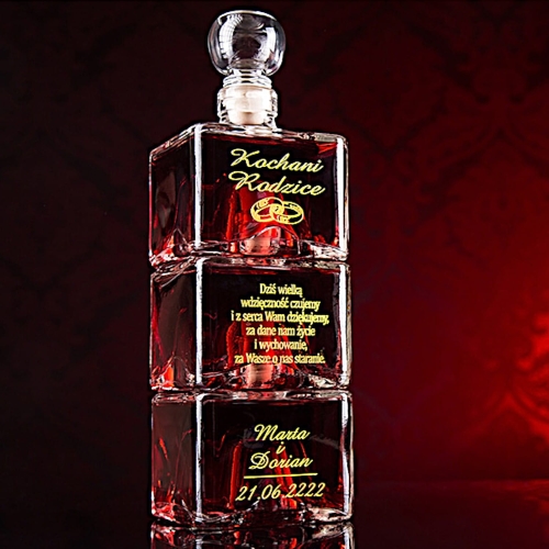POTRÓJNA Karafka z grawerem ekskluzywny prezent NA 1-99 Urodziny Jubileusz Rocznicę Ślubu alkohol whiskey whisky likier koniak armaniak gin wódka nalewka likier  0224a.jpg