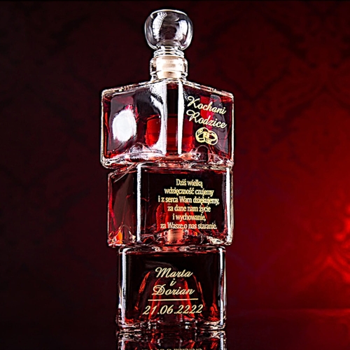POTRÓJNA Karafka z grawerem ekskluzywny prezent NA 1-99 Urodziny Jubileusz Rocznicę Ślubu alkohol whiskey whisky likier koniak armaniak gin wódka nalewka likier  0224b.jpg