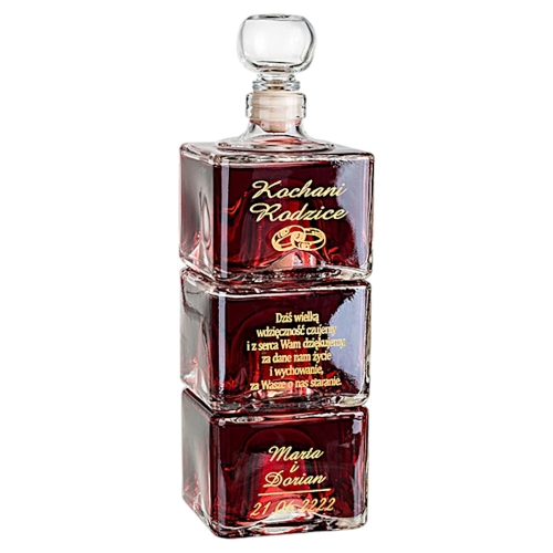 POTRÓJNA Karafka z grawerem ekskluzywny prezent NA 1-99 Urodziny Jubileusz Rocznicę Ślubu alkohol whiskey whisky likier koniak armaniak gin wódka nalewka likier  0224f.jpg