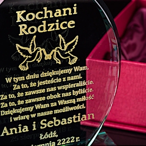 Szklana statuetka Płomień z etui podziękowania dla rodziców prezent na 1-99 urodziny chrzest rocznicę ślubu jubileusz etui w cenie ( 0235f.jpg