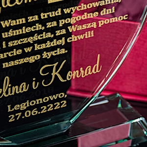 Grawerowana statuetka szklana ze zdjęciem prezent dla rodzic — zdjęcie 6