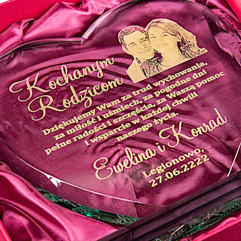 Grawerowana statuetka szklana ze zdjęciem prezent dla rodzic — zdjęcie 9