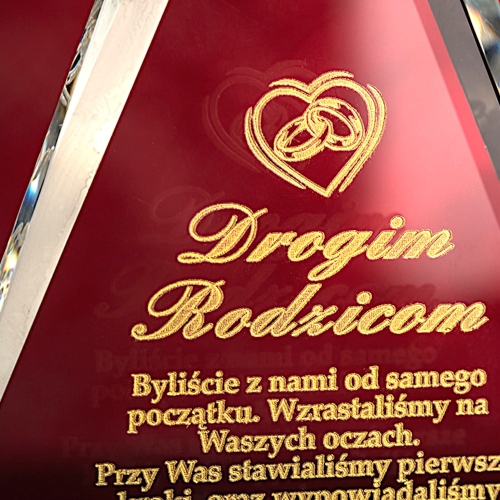 Kryształowy obelisk z grawerem i złoceniem podziękowania dla rodziców prezent 1-99 urodziny rocznicę ślubu jubileusz upominek biznesowy dla pracownika szefa emerytura 0262b.jpg
