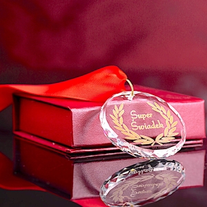 Kryształowy medal z grawerem na podziękowania dla rodziców prezent Prezent na Walentynki 1-99 urodziny rocznicę ślubu jubileusz za wytrwałość 0267g.jpg