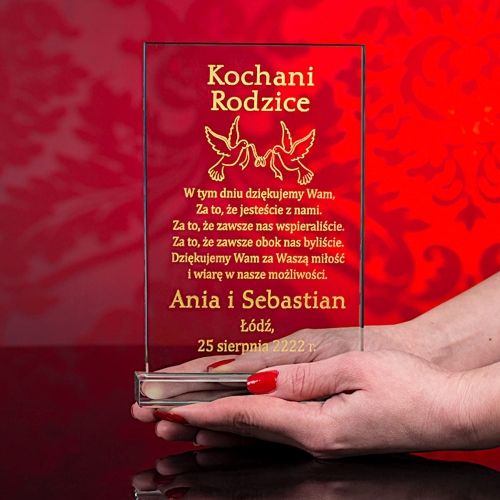 Grawerowany kryształ idealny prezent upominek biznesowy dla prezesa pracownika szefa właściciela zarządu kierownika dyrektora handlowca odejście z pracy na emeryturę