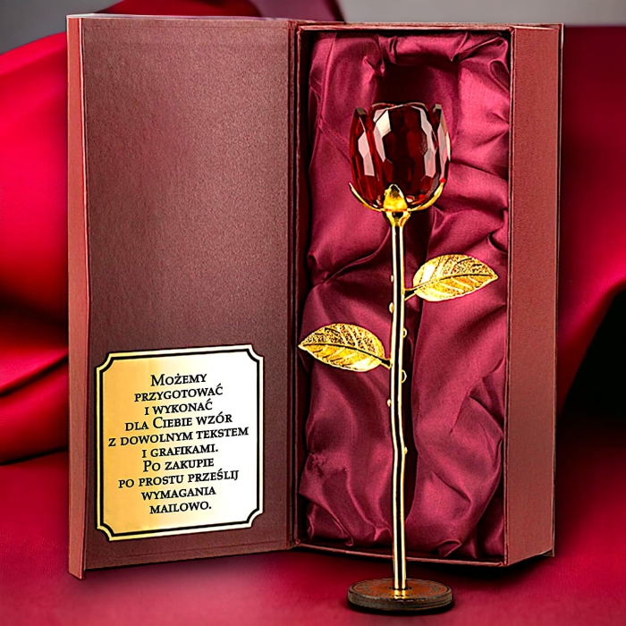 Kryształowa róża z wazonem