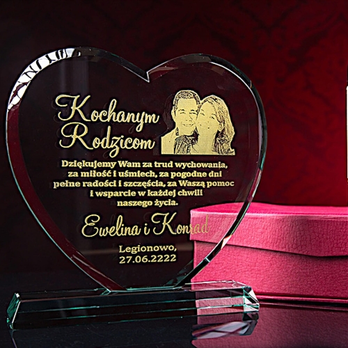 Grawerowana statuetka kryształowa SERCE ze zdjęciem PREZENT na 1-99 urodziny rocznicę ślubu jubileusz złote srebrne gody dla znajomych rodziców dzieci dziadków przyjaciół 0290a.jpg