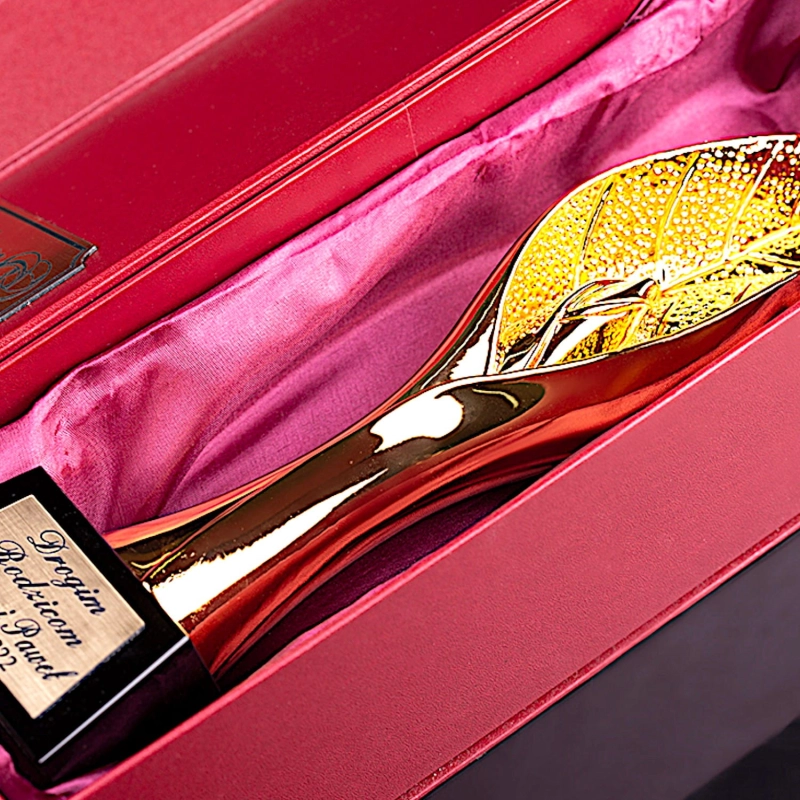 Złoty Liść Statuetka Trofeum Sportowe Elegancki Prezent Upominek Biznesowy ETUI W CENIE  0293d.jpg