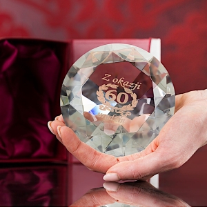 Elegancki prezent DIAMENT na 1-99 urodziny złotą srebrną rocznicę ślubu gody Upominek Biznesowy dla partnera Statuetka Trofeum Sportowe  0320j.jpg