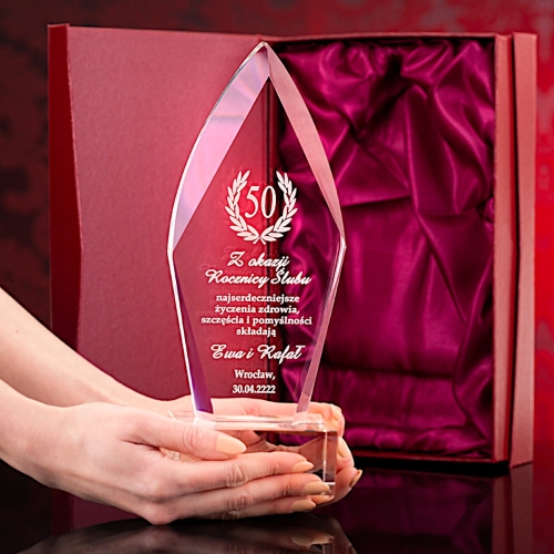 Duży grawerowany kryształ na podziękowania dla rodziców jubileusz urodziny z etui upominek biznesowy firmowy dla szefa pracownika odejście na emeryturę 0324c.jpg