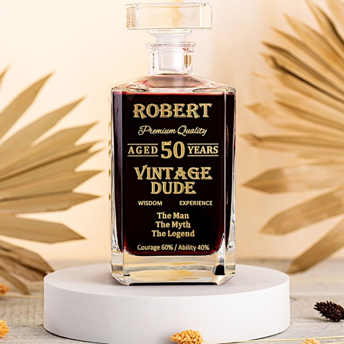 Szykowna karafka grawerowana prezent na 20 30 40 50 60 70 80 urodziny jubileusz + złocenie / srebrzenie 0331a.jpg