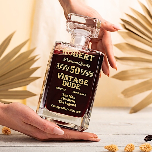 Szykowna karafka grawerowana prezent na 20 30 40 50 60 70 80 urodziny jubileusz + złocenie / srebrzenie 0331b.jpg